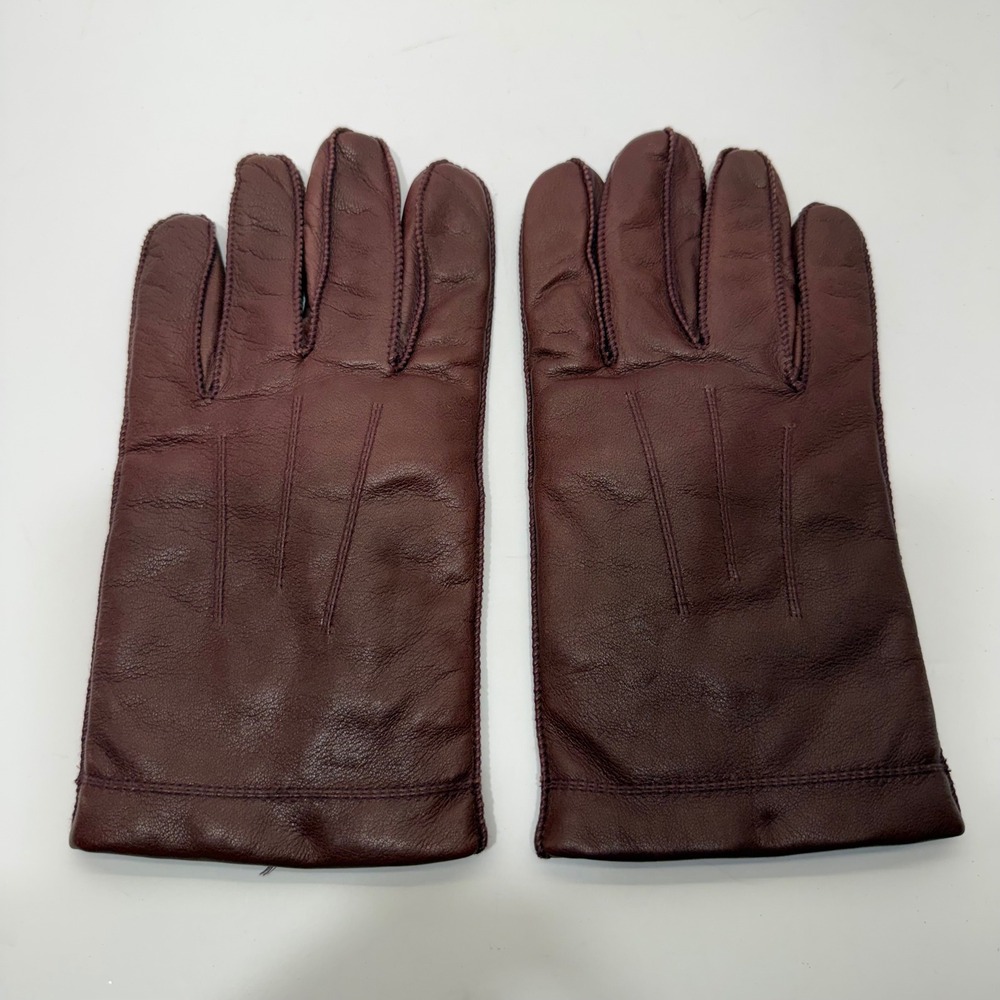 Unbranded Burgundy Leather Gloves Thinsulate Thermal Insulation Winter Dress Red